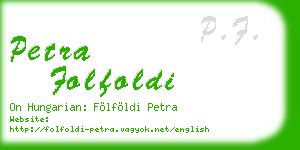 petra folfoldi business card